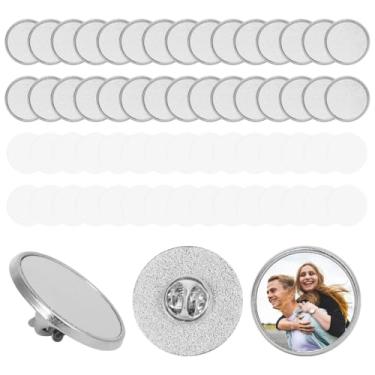 Imagem de Peças de botão de liga de zinco Diy Craft, emblemas de broche em branco de sublimação de transferência de calor, emblemas redondos de 1,95 cm, emblemas de botão faça você mesmo, pacote com 30 pinos em