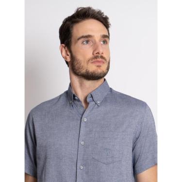 Imagem de Camisa Aleatory Oxfordine Manga Curta Marinho-Masculino
