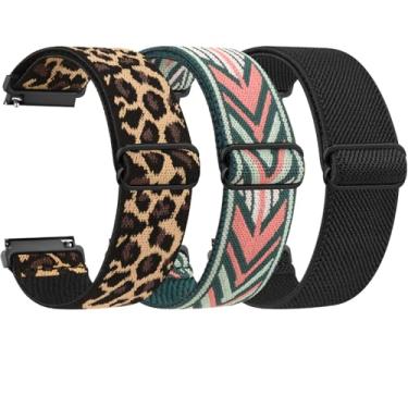 Imagem de Vancle Pulseiras de relógio inteligente Veryfit, pulseiras elásticas para smartwatch IDW13 IDW16 IDW19 IDW26 IDW28, pulseira de nylon elástico macio ajustável de substituição para Veryfit (preto