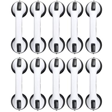 Imagem de Kit 10 Barra De Apoio Com Ventosa Suporte Sanitário Portátil Idosos Deficientes 29x10cm Banheiro venda em lote Revenda