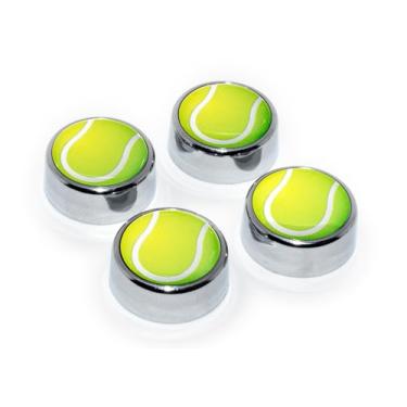 Imagem de Elektroplate Capa de parafuso para placa de licença esportiva cromada bola de tênis - Conjunto de 4