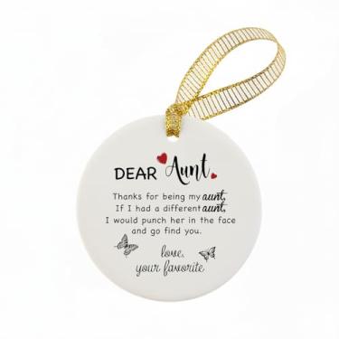 Imagem de Mancheng-zi Enfeite de Natal de tia, enfeite de sobrinho de sobrinho para decoração de árvore de Natal, presentes para tia ornamentos decorativos de cerâmica pendurados