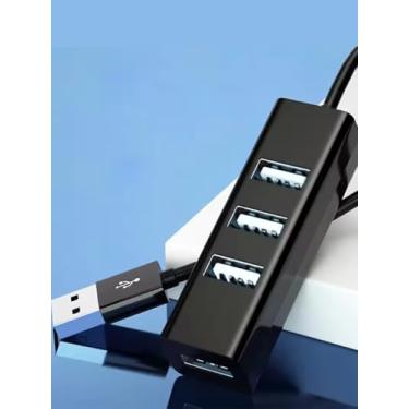 Imagem de Hub USB 2.0, divisor de hub USB de 4 portas, adaptador USB de 4 portas, para laptop, ultra book, MacBook Air, tablet PC Windows 9 e mais