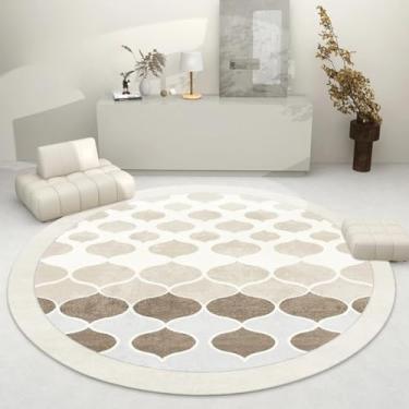 Imagem de Tapetes de luxo para decoração de sala de estar, estilo carpete redondo, para quarto, grosso, felpudo, macio e fofo (180x180 cm/E)