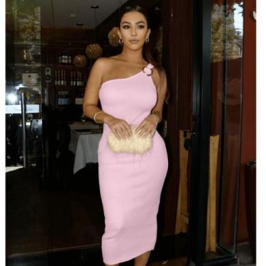 Imagem de Vestido Feminino Midi Modal Tricot Premium Luxo Verão Casual Tendência