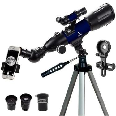 Imagem de Telescópio Astronômico Refrator 400X70 Alumínio Tripé Lorben