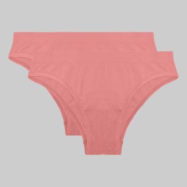 Imagem de Kit 2 Calcinhas Lupo Loba Biquíni Sem Costura 40400, Rosa glamour, GG