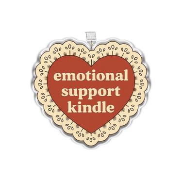 Imagem de MEIYSTICK Pingentes de plugue de poeira Kindle com suporte emocional de coração, pingente Kindle, plugue de pó de acrílico tipo C ou relâmpago, pingentes de acessórios Kindle, saúde mental, presentes