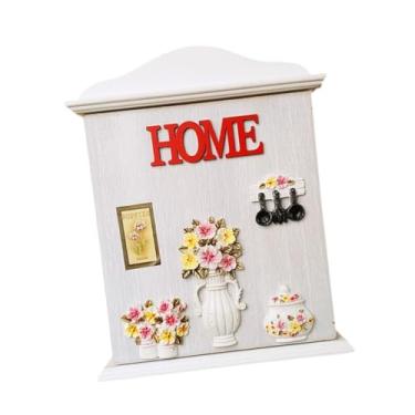 Imagem de WeiLaiKeQi Armário de chaves de parede, estilo rústico, em madeira, para decoração de portas, escritórios e salas de estar, C