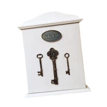 Imagem de WeiLaiKeQi Armário de chaves de parede, estilo rústico, em madeira, para decoração de portas, escritórios e salas de estar, a