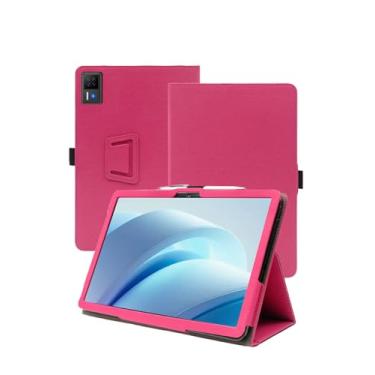 Imagem de Capa para tablet DOOGEE U13 13 polegadas Android 16, capa de couro premium WUNIAK para tablet Doogee U13 com alça de mão, rosa vermelha
