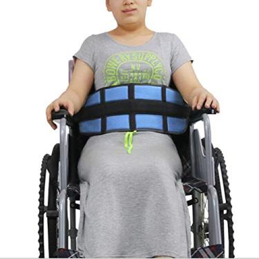 Imagem de YYBOES Cinto de segurança para cadeira de rodas, cinto fixo para idosos cinto acolchoado macio com alças ajustáveis para cama arnês de segurança de cadeira de rodas (138 x 47,5 cm), azul (cor: azul