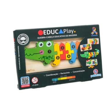 Imagem de Quebra Cabeça Educativo Infantil Jacare Educaplay Polibrinq