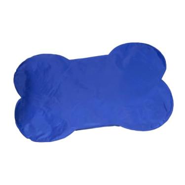 Imagem de Tapete Gelado Refrescante para Pet em Nylon, Resfriamento Automático, Impermeável, Resistente a Unhas, Antibacteriano, Antifúngico, Portátil (Azul, Osso G)
