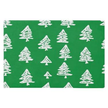 Imagem de CEBUGI Tapete de área 60 x 90 cm macio lavável tapete antiderrapante com suporte de borracha tapetes de área de árvores de Natal para sala de estar, quarto, decoração de casa