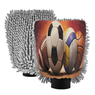 Imagem de STAYTOP Luvas de lavagem de carro para jogo de bola, 2 peças, luvas de microfibra de chenille, sem arranhões, panos de esponja de lavagem ultra absorventes para carros, limpeza doméstica - G