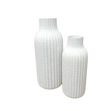 Imagem de Kit Vasos Decorativo Cachepot Estilo Minimalista Flores Folhagem Moderno Resistente - Vasos Decorativos de Resistência para Plantas, Flores e Folhagens(Branco,Kit 23cm e 18cm)