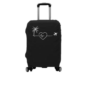 Imagem de Capa para Malas de Viagem em Tecido Listrado, Capa Protetora de Bagagem Elástica para Mala Tecido Lavável e Esticável Espessa Protege contra Arranhões Fácil Colocar Tirar(02-Branco,P (8 a 10 KG))