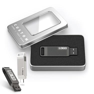 Imagem de Unidade USB de metal premium com logotipo personalizado - pen drive OTG USB 3.0 e tipo-C personalizado 16 GB-128 GB - brindes promocionais de marca, brindes corporativos, lembrancinhas de eventos