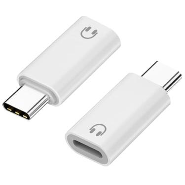 Imagem de AreMe Adaptador de áudio de fone de ouvido USB C para Lightning, pacote com 2 conectores USB C macho para Lightning fêmea, suporta controle de linha, não serve para carregamento/transferência de dados