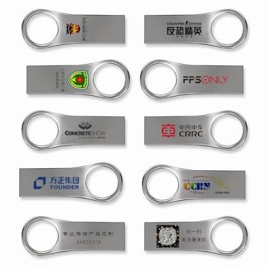 Imagem de Unidades USB de metal personalizadas, pen drives personalizados em massa para marcas comerciais, eventos corporativos e lembranças de casamento, pen drive com gravação promocional com embalagem de