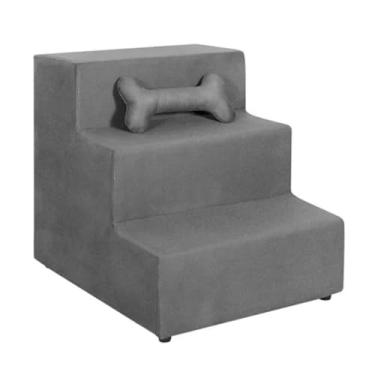 Imagem de Escadas almofadadas para animais de estimação, completas com um conjunto gratuito de escadas seguras e confortáveis para animais de estimação, adequadas para gatos e cães. (cinza)