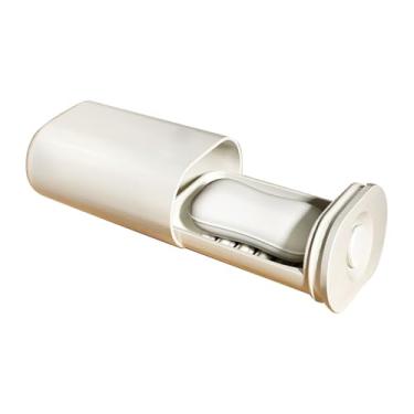 Imagem de POCREATION Porta-sabão de Silicone, Recipiente de Sabonete à Prova de Vazamento Com Bandeja de Drenagem Removível para Banheiro, Chuveiro, Academia e Acampamento (Branco leitoso)