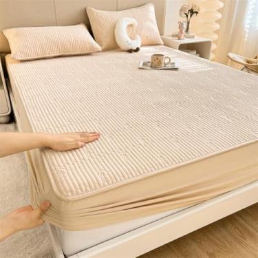 Imagem de Capa de colchão, lençóis de cama com elástico, capa protetora de colchão macio, sem rugas, não desbota, respirável, totalmente elástico, para quartos principais e de hóspedes - Tipo 06||180 x 200 cm
