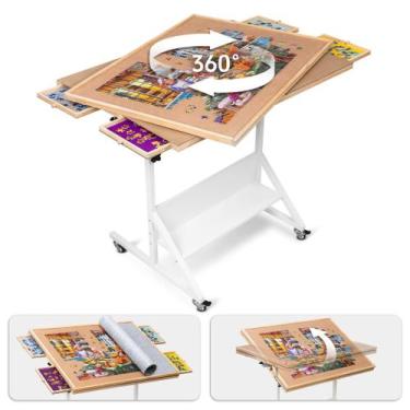 Imagem de Mesa de quebra-cabeça Tektalk: quebra-cabeça rotativo com altura ajust