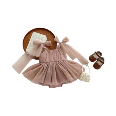 Imagem de Conjunto De Macacão De Verão Para Bebê Princesa Com Renda E Poás, Body