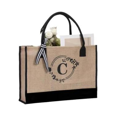 Imagem de Bolsa De Ombro Masculina De Linho De Grande Capacidade Com Estampa De 