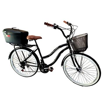 Imagem de Bicicleta tipo food bike aro 26 18v com Baú Box Preto