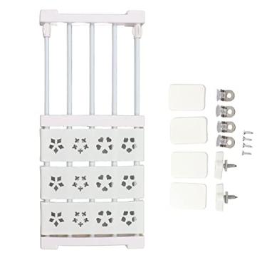 Imagem de ZJchao Prateleira de Tensão Expansível para Armário Sem Broca Divisor Organizador de Guarda-roupa Telescópico Branco 24 Cm de Largura Tubo de Aço Resistente (38‑55 cm/15‑21,7 pol. de comprimento)