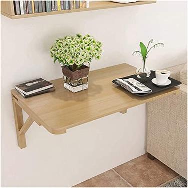 Imagem de TRGCJGH Mesa dobrável montada na parede Mesa de cozinha dobrável Mesa de escritório em casa Mesa de trabalho Mesa de computador, 100 x 40 cm