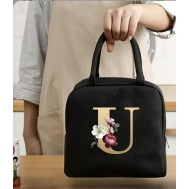 Imagem de Bolsa Térmica Portátil Para Trabalho e Escola Estampa com Letras (22 X 18,5 X 11,5 Cms) (U)