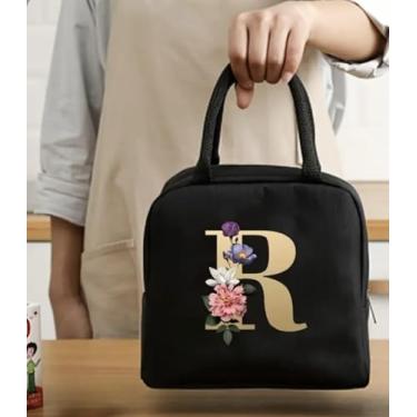 Imagem de Bolsa Térmica Portátil Para Trabalho e Escola Estampa com Letras (22 X 18,5 X 11,5 Cms) (R)