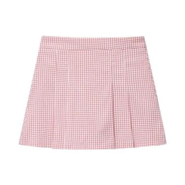 Imagem de Verão nova moda feminina versátil pequenas saias e calças xadrez - PB&