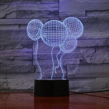 Imagem de Lâmpada de ilusão LED 3D com luz noturna e balão de ar quente
