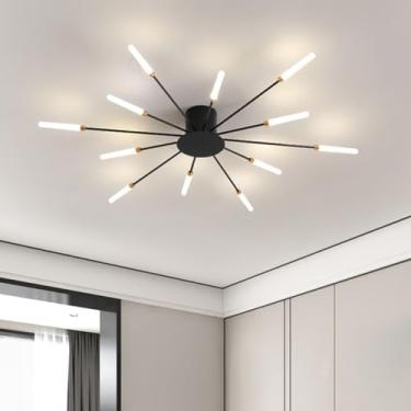 Imagem de Lustre de teto LED moderno, dimerizável, com 42 lâmpadas, cúpula de acrílico, ideal para sala de jantar, quarto e sala de estar. Temperatura de cor: 3000-6000K. Efeito fogos de artifício (pr