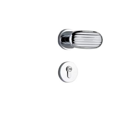 Imagem de VTGVVVTR Fechadura de porta interna quarto Internet celebridade silenciosa fechadura de porta banheiro moderno simples madeira maciça porta fechadura magnética (corpo de fechadura mecânica brilhante