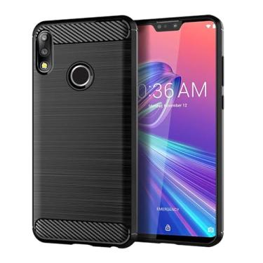 Imagem de Capa Case Para Asus Zenfone Max Pro (M2) (ZB631KL) (Tela 6.26) Carbon Fiber Leve Fina Maleável (Preto)