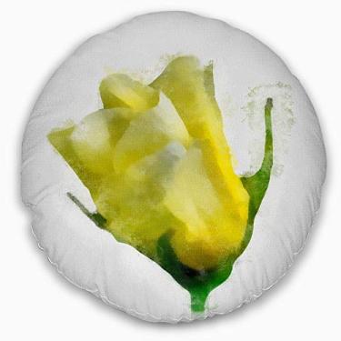 Imagem de Designart Linda decoração de rosa amarela aquarela floral sala de estar, sofá, almofada de alta qualidade + capa de almofada impressa em ambos os lados 40 cm
