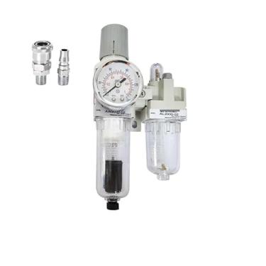 Imagem de AC2010-02 Filtro de compressor de drenagem manual bomba de ar regulador de pressão pneumática separador de óleo (encaixe AC2010-02D, filtro de cobre)