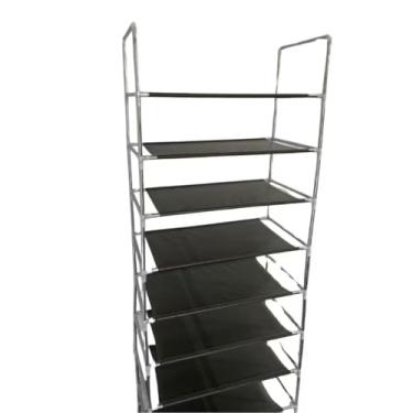 Imagem de Sapateira Vertical Luxo em Inox 9 Prateleiras para até 27 Pares Organizador de Sapatos Moderno para Quarto Closet(5 NADAR BRANCO)