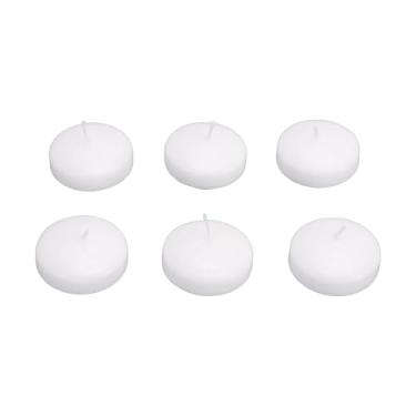 Imagem de ZJchao Velas Flutuantes Brancas de Queima Longa, Velas Elegantes de Cera de Parafina para Peças Centrais de Festas de Casamento, 6 Pacotes de 4,5 X 2,5 Cm