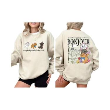 Imagem de Moletom Disney Aristocats Marie Cat, Todos Querem Ser Um Gato, Com Cap