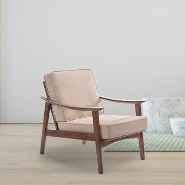 Imagem de Poltrona de Madeira Linho Cru Amy Rivatti Cru