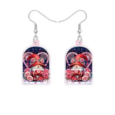 Imagem de Brincos fofos de gnomo, presentes de dia dos namorados, decorações para sua esposa, acrílico, engraçado, tema de amor, brincos pendentes de arco, joias, gnomos, presentes para mulheres e mães, Medium