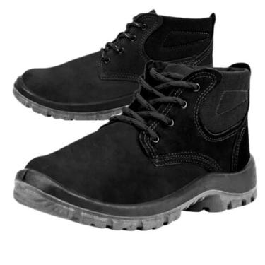 Imagem de Bota nobuck preta 3 gomos bico pvc numero 44 crival