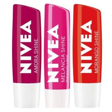Imagem de Nivea Hidratante Labial Shine Kit – Amora + Morango + Melancia Kit-Unissex